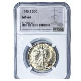 1945-S Walking Liberty Half Dollar NGC MS64
