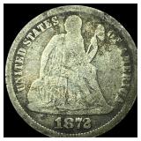 1872 Seated Liberty Dime LIGHTLY CIRCULATED