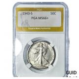 1943-S Walking Liberty Half Dollar PGA MS66+
