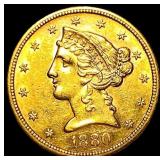 1880-S Gold $5 Half Eagle UNCIRCULATED