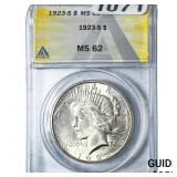 1923-S Silver Peace Dollar ANACS MS62
