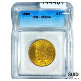1909 $10 Gold Eagle ICG MS64