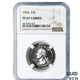 1954 Washington Silver Quarter NGC PF67 Cameo