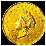 1854 Gold $1 Indian Princess Type 2 CHOICE AU
