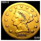 1859-S $2.50 Gold Quarter Eagle NEARLY UNCIRCULATE