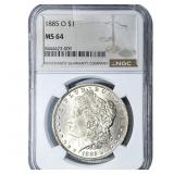 1885-O Morgan Silver Dollar NGC MS64