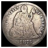 1875-CC Silver Seated Liberty Dime NICELY CIRCULAT