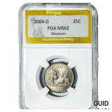 2004-D 25C Wisconsin PGA MS62