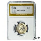 1932 Washington Silver Quarter PGA MS66