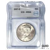 2007-D Kennedy Half Dollar ICG MS68
