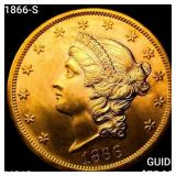 1866-S $20 Gold Double Eagle UNCIRCULATED