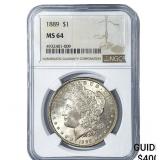 1889 Morgan Silver Dollar NGC MS64