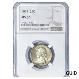 1937 Washington Silver Quarter NGC MS66