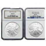 [2] 2005-2007 Silver Eagle NGC MS70