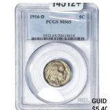 1916-D Buffalo Nickel PCGS MS65