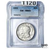 1921 Alabama Half Dollar ICG MS60