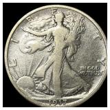 1917-S Silver Walking Liberty Half Dollar LIGHTLY
