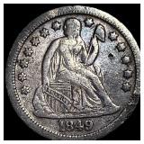 1849-O Silver Seated Liberty Dime LIGHTLY CIRCULAT