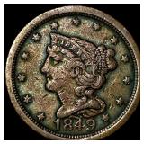 1849 Braided Hair Half Cent NEARLY  UNCIRCULATED