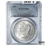 1887 Morgan Silver Dollar NGC MS63