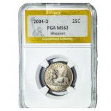 2004-D 25C Wisconsin PGA MS62