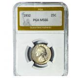 1932 Washington Silver Quarter PGA MS66