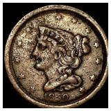 1850 Braided Hair Half Cent CLOSELY  UNCIRCULATED