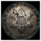 1852 Silver Three-Cent Piece LIGHTLY  CIRCULATED