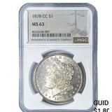 1878-CC Morgan Silver Dollar NGC MS63
