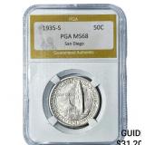 1935-S San Diego Half Dollar PGA MS68