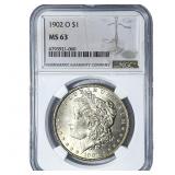 1902-O Morgan Silver Dollar NGC MS63