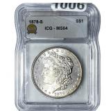 1878-S Morgan Silver Dollar ICG MS64