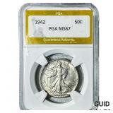 1942 Walking Liberty Half Dollar PGA MS67