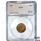 1862 Indian Head Cent SEGS MS60