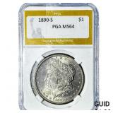 1890-S Morgan Silver Dollar PGA MS64