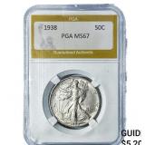 1938 Walking Liberty Half Dollar PGA MS67