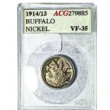 1914/13 Buffalo Nickel ACG VF35