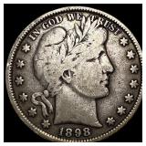 1898 Silver Barber Half Dollar LIGHTLY CIRCULATED