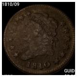 1810/09 Classic Head Large Cent ABOUT UNCIRCULATED