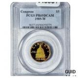 1989W 1/4oz Gold Commemorative $5-Congress PR69
