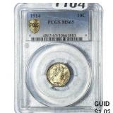1914 Barber Dime PCGS MS65