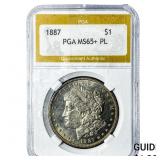 1887 Morgan Silver Dollar PGA MS65+ PL