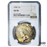 1928 Silver Peace Dollar NGC AU58