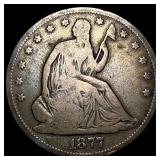 1877 Seated Liberty Half Dollar LIGHTLY CIRCULATED