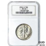 1946-D Walking Liberty Half Dollar NGC MS64
