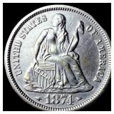 1874 Silver Dime UNCIRCULATED