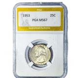 1953 Washington Silver Quarter PGA MS67