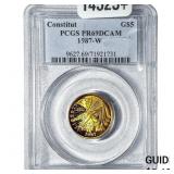 1987W 1/4oz Gold Commemorative $5-Constitut. PCGS