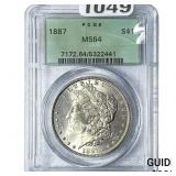 1887 Morgan Silver Dollar PCGS MS64