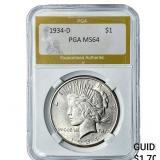 1934-D Silver Peace Dollar PGA MS64